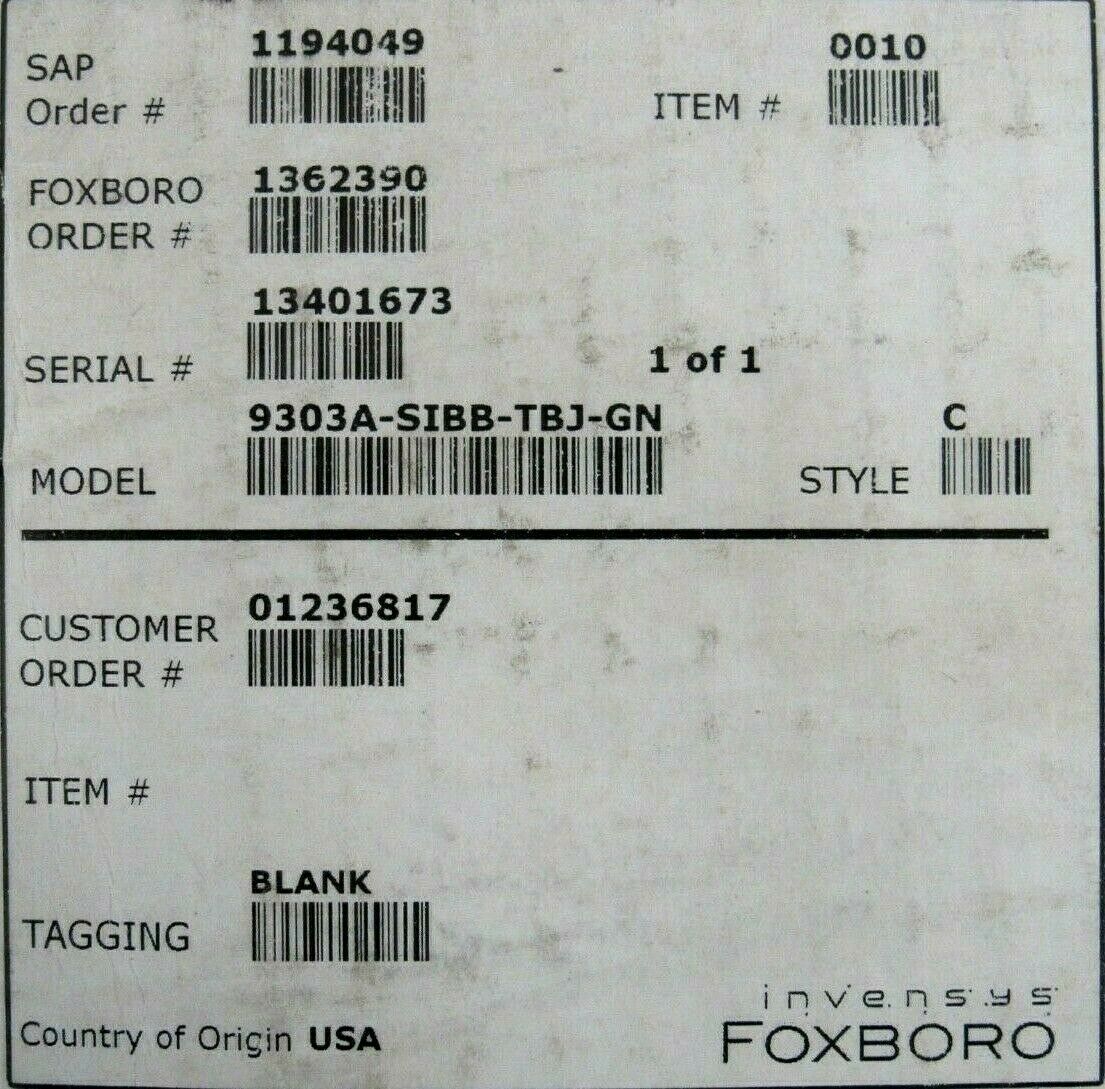 NEW FOXBORO 9303A-SIBB-TBJ-GN FLOW TUBE 9303ASIBBTBJGN - Image 5