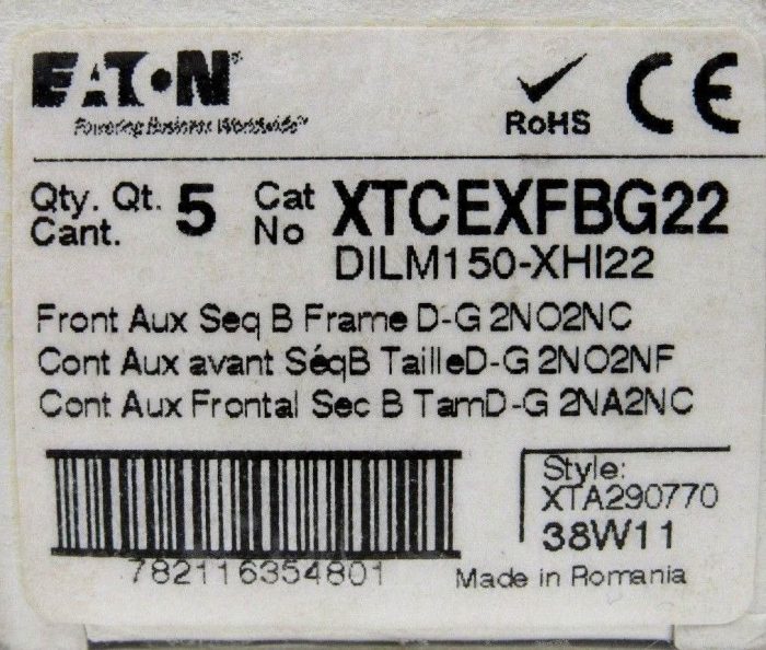 NEW LOT OF 5 EATON DILM150-XHI22 CONTACTOR DILM150XHI22 XTCEXFBG22 - Image 4