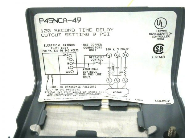 NEW PENN JOHNSON CONTROLS P45NCA-49 OIL CUTOUT CONTROL P45NCA49 - Image 3
