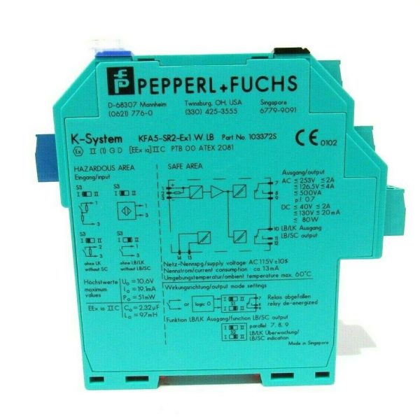 NEW PEPPERL & FUCHS KFA5-SR2-EX1.W.LB AMPLIFIER SWITCH 103372 KFA5SR2EX1WLB - Image 3