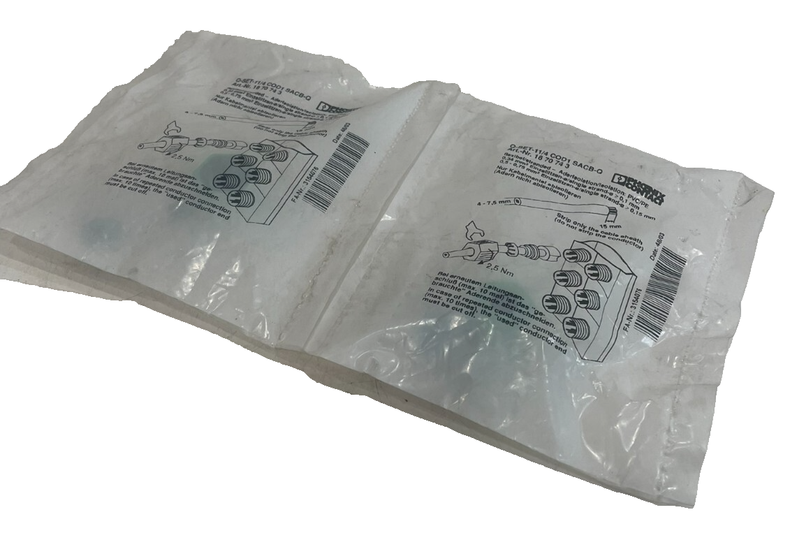 NEW PHOENIX CONTACT Q SET-11/4 COD1 SACB-Q SCREW CONNECTION SET QSET114COD1SACBQ