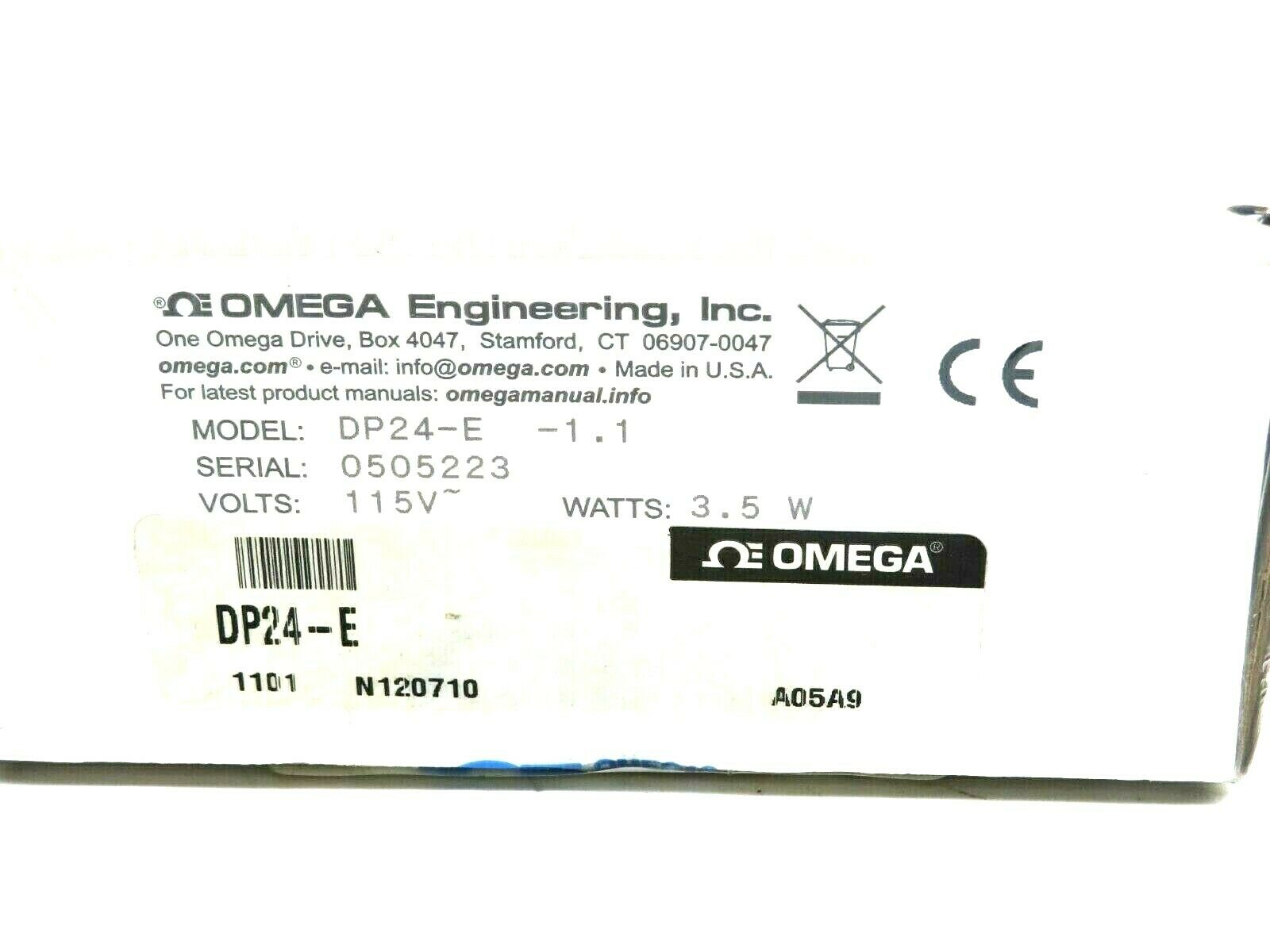 NEW SEALED OMEGA ENGINEERING DP24-E PROCESS PANEL METER 115V 3.5W DP24E - Image 3