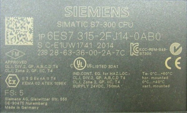NEW SIEMENS 6ES7315-2FJ14-0AB0 CPU MODULE 6ES73152FJ140AB0 - Image 4