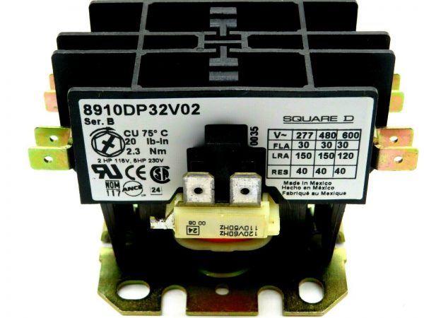 NEW SQUARE D 8910DP32V02 CONTACTOR SER B 2 POLE - Image 3