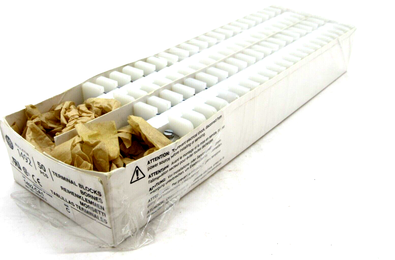 NEW BOX OF 42 ALLEN BRADLEY 1492-CA1 TERMINAL BLOCKS SER C 1492CA1