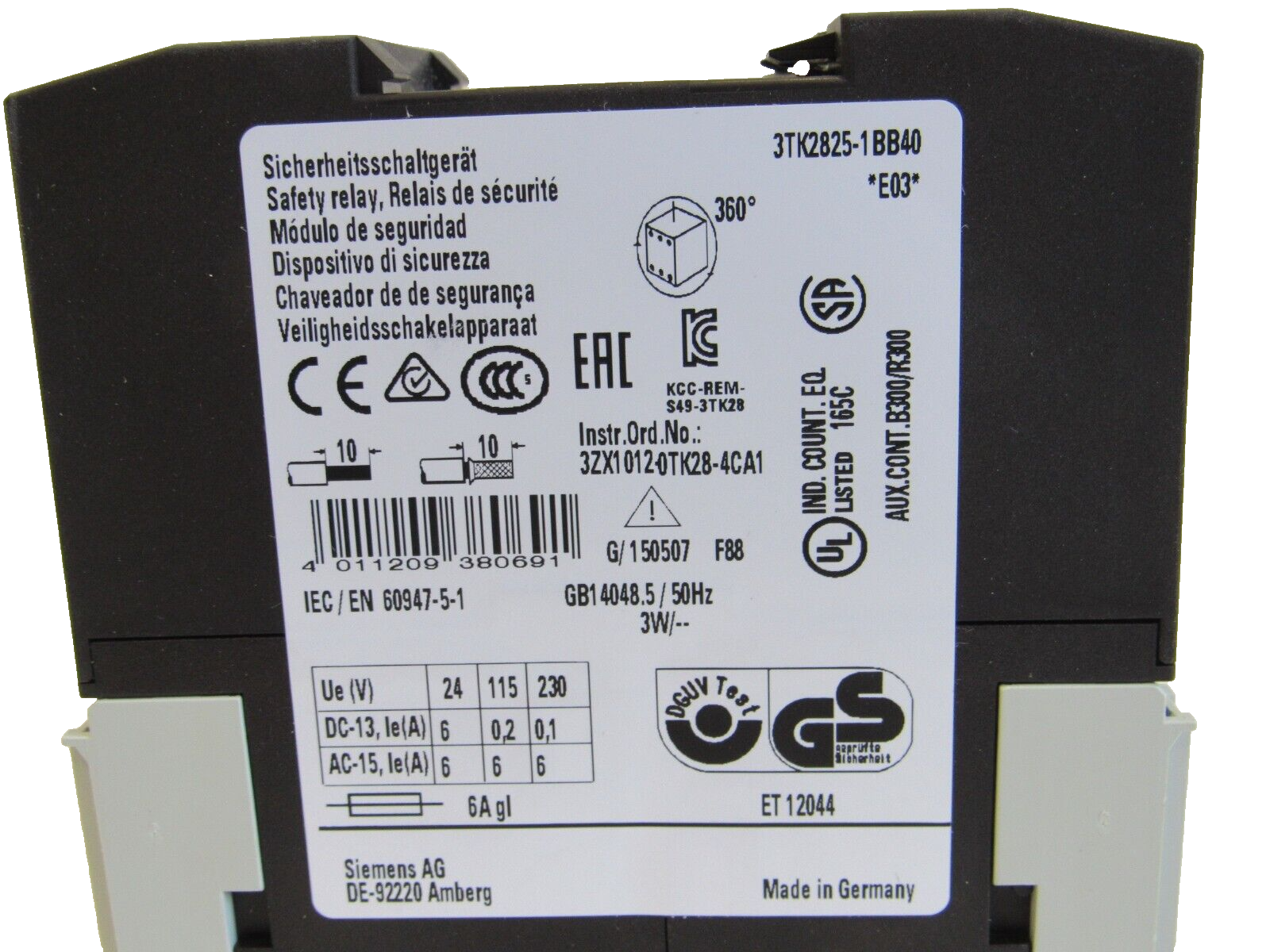 NEW SIEMENS 3TK2825-1BB40 SAFETY RELAY 3TK28251BB40 - Image 5
