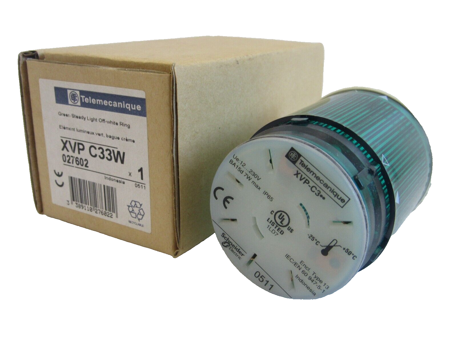 NEW TELEMECANIQUE XVP-C33W GREEN STEADY LIGHT XVPC33W