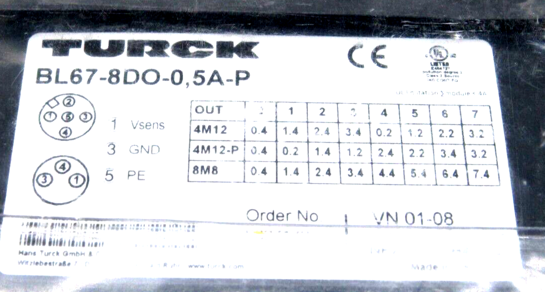 NEW TURCK BL67-8DO-0.5A-P I/O MODULE 6827172 BL678DO05AP - Image 4