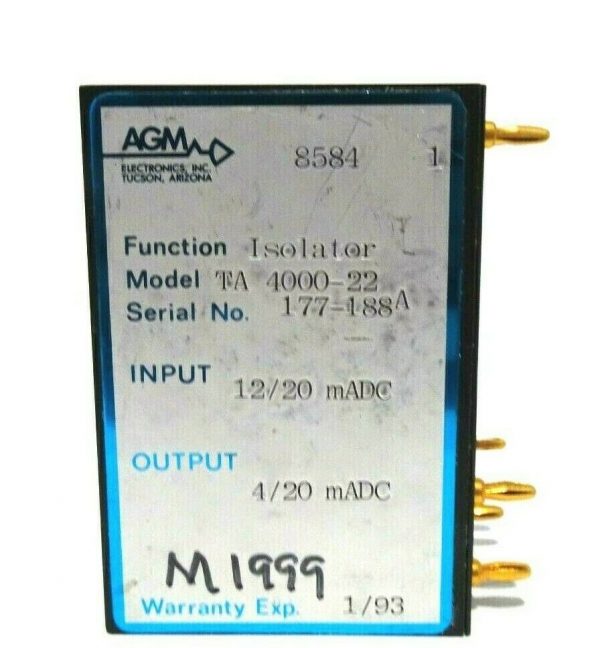 USED AGM ELECTRONICS TA-4000-22 ISOLATOR 12/20 MADC TA400022 - Image 3
