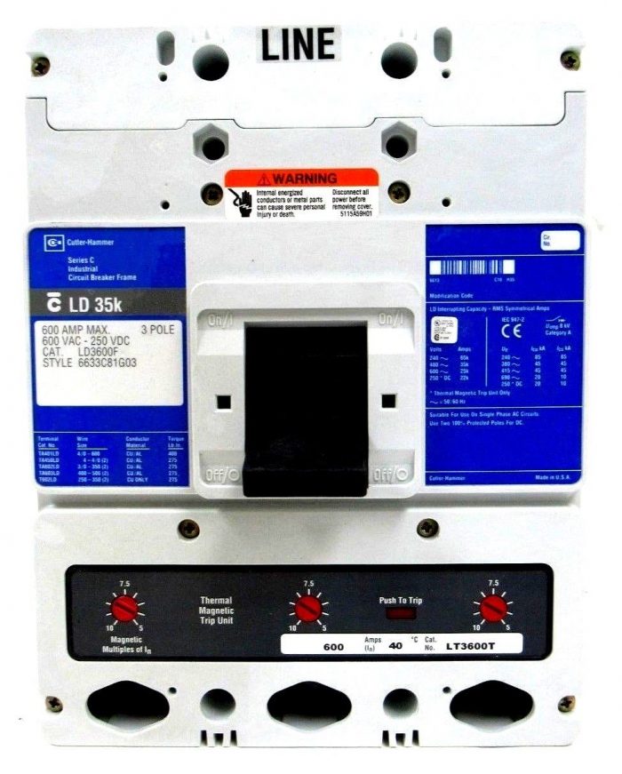 NEW CUTLER HAMMER 6633C81G03 CIRCUIT BREAKER LD3600F 600A 600VAC 250VDC SER C - Image 3