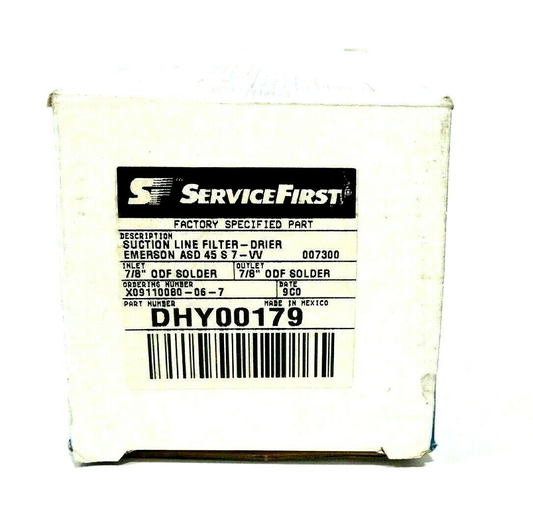 NEW SERVICE FIRST EMERSON DHY00179 LIQUID LINE FILTER-DRIER ASD-45S7VV ...