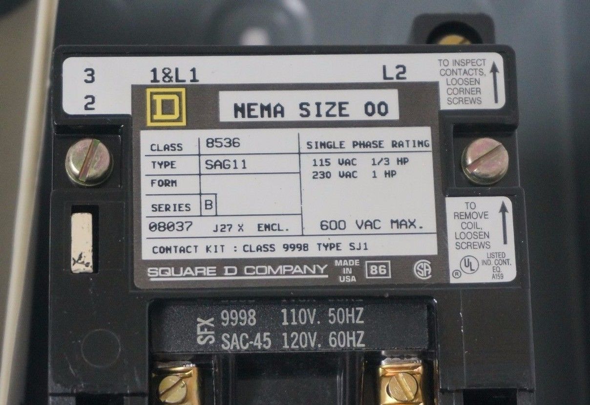 NEW SQUARE D 8536-SAG11 AC MAGNETIC STARTER SER. B 8536SAG11 - Image 4