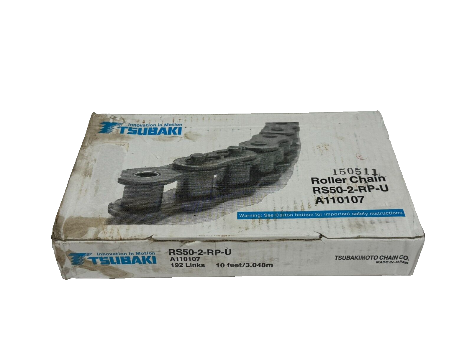 NEW TSUBAKI RS50-2-RP-U ROLLER CHAIN 10FT. 192-LINKS - Image 3