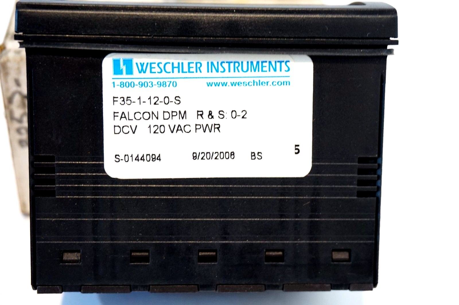 NEW WESCHLER INSTRUMENTS F35-1-12-0-S DIGITAL PANEL METER F351120S - Image 3