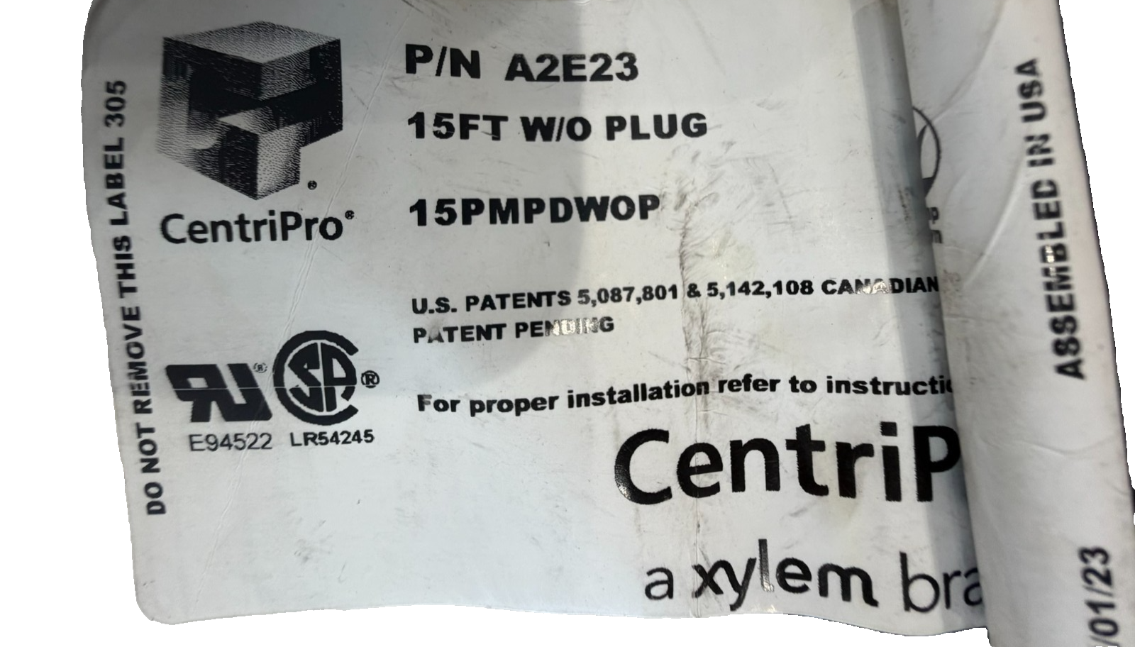NEW XYLEM A2E23 PUMP W/O PLUG 15FT 15PMPDWOP - Image 4