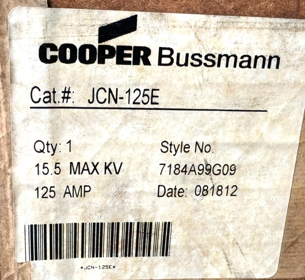 NEW COOPER BUSSMANN JCN-125E INDUSTRIAL FUSE 7184A99G09 15.5KV 125A JCN125E - Image 3