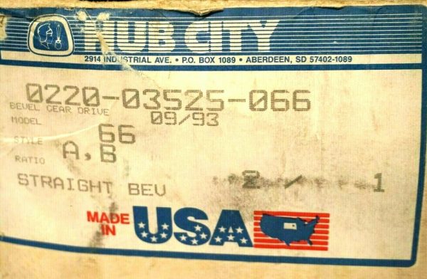 NEW HUB CITY 0220-03525-066 BEVEL GEAR REDUCER 2/1 RATIO MODEL 66 022003525066 - Image 5