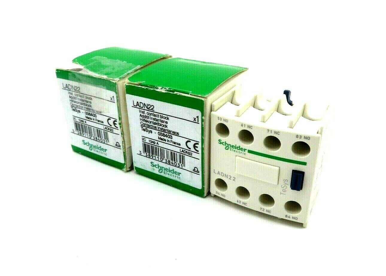 Schneider Electric LADN22 Blocco Contatti Ausiliari - 2 NA + 2 NC, 1 Pezzo, Per Impianti Elettrici E UPS