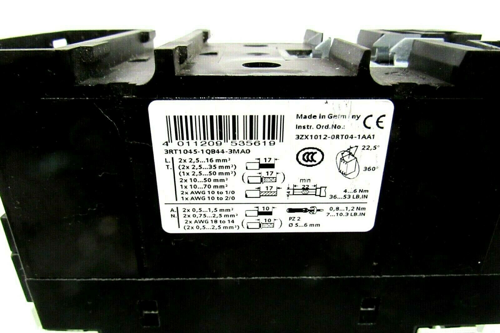 USED SIEMENS 3RT1045-1QB44-3MA0 CONTACTOR 3RT10451QB443MA0 - Image 4