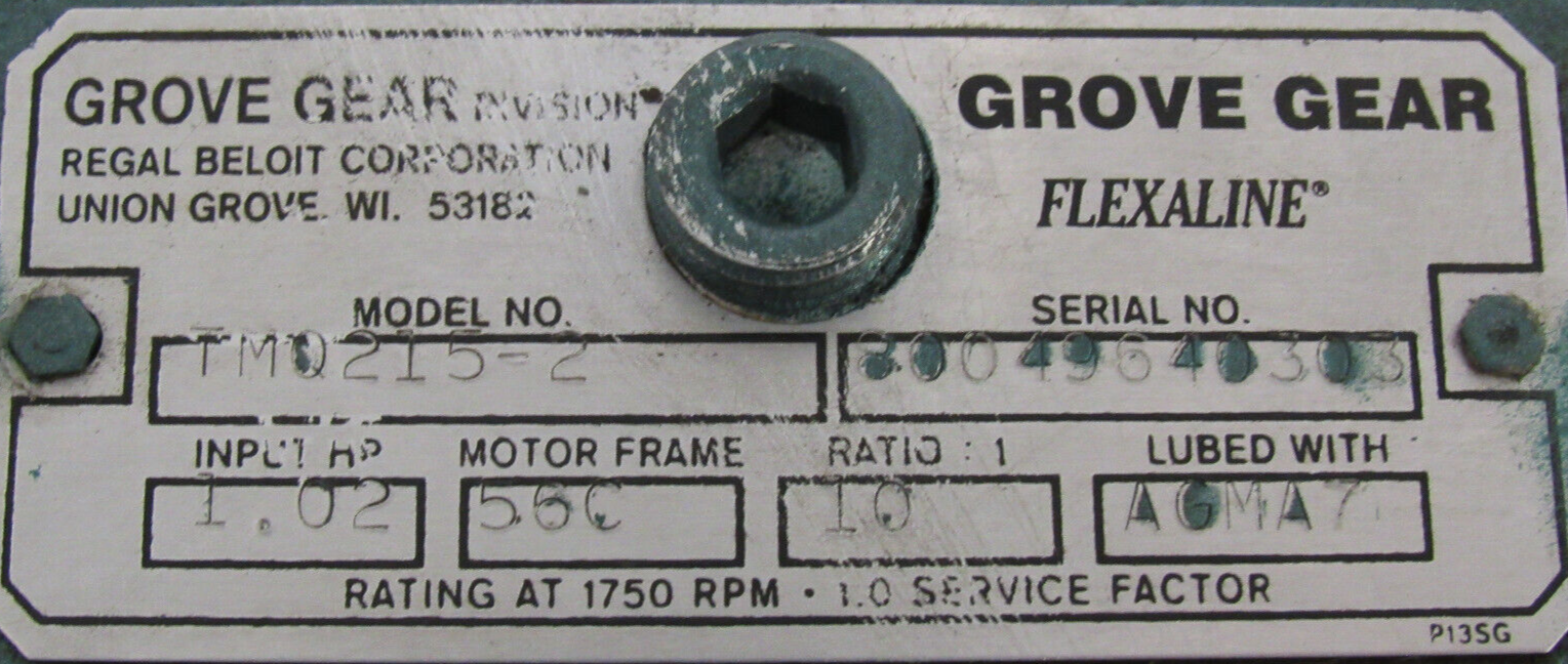 NEW GROVE GEAR TMQ215-2 GEAR REDUCER 10:1 - Image 5