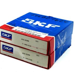NEW LOT OF 2 SKF 6311-2ZJEM DEEP GROVE BALL BEARINGS 63112ZJEM