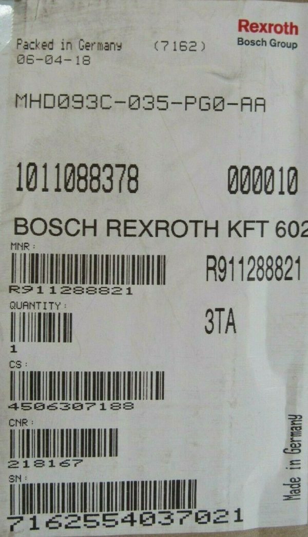 NEW REXROTH R911288821 SERVO MOTOR MHD093C-035-PG0-AA - Image 5