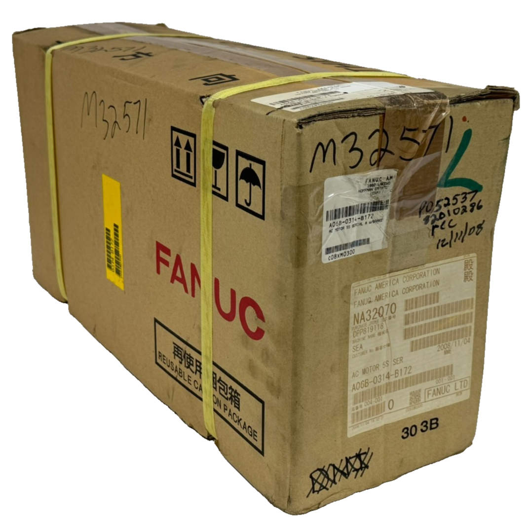 NEW SEALED FANUC A06B-0314-B172 SERVO MOTOR AC 5S SERIAL A W/ BRAKE A06B0314B172