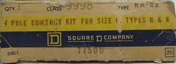 NEW SQUARE D 9998-RA82 4 POLE CONTACT KIT TYPE RA82 - Image 3