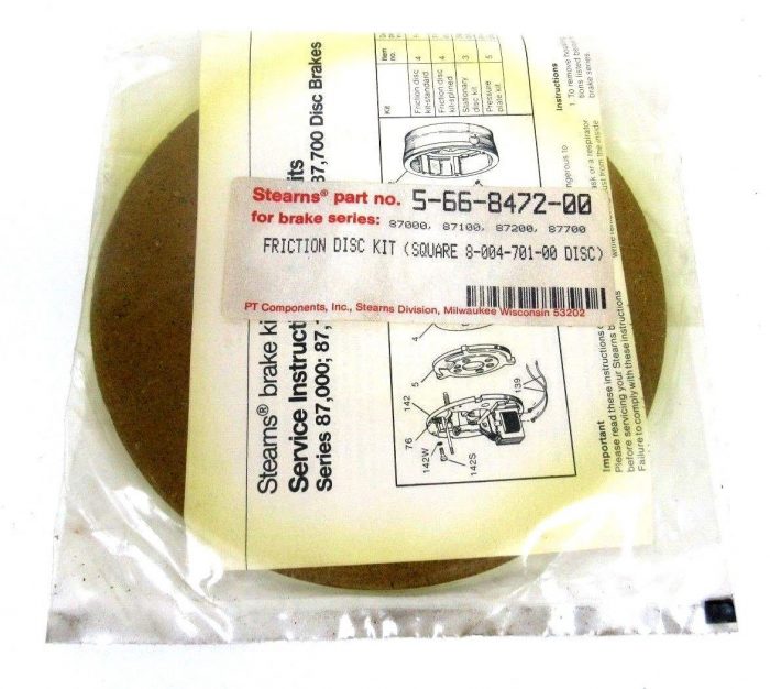 NEW STEARNS 5-66-8472-00 FRICTION DISC 566847200 - Image 3