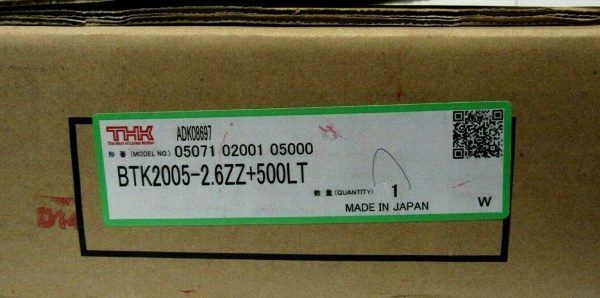 NEW THK BTK2005-2.6ZZ+500LT BALL SCREW 05071-02001-0500 BTK200526ZZ500LT - Image 4