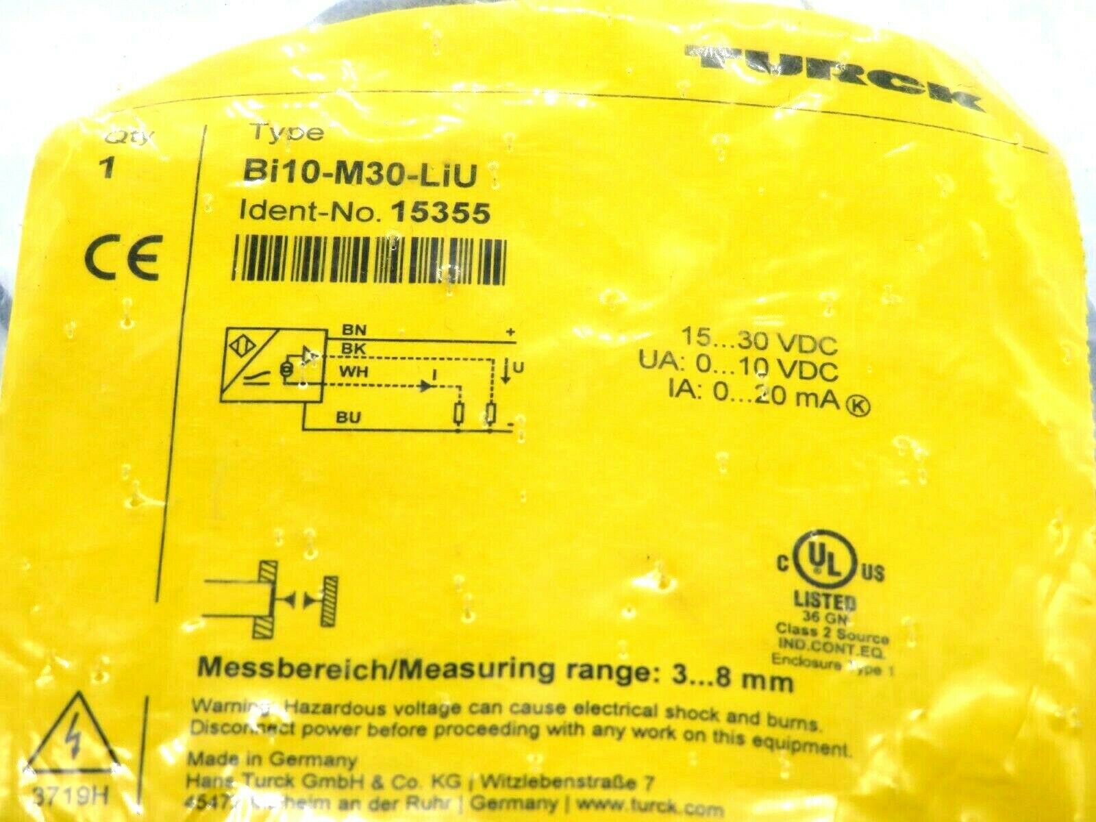 M 10x1 25 Sensore Di Prossimità Induttivo TURCK BI10-M30-LIU 15-30VDC - Nuovo, Per Applicazioni Industriali Ngk Ikr9j8