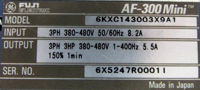 USED GE FUJI 6KXC143003X9A1 DRIVE AF-300 MINI 3HP - Image 5