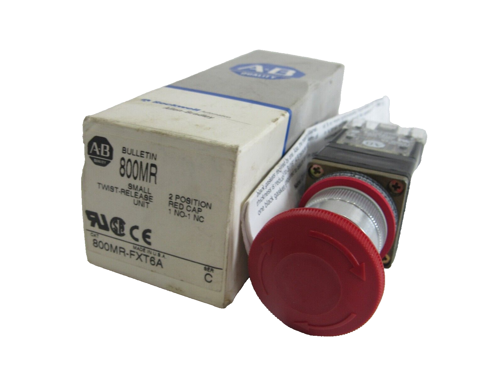 ALLEN BRADLEY 800MR-FXT6A PUSH BUTTON SER. C 800MRFXT6A NEW, SURPLUS