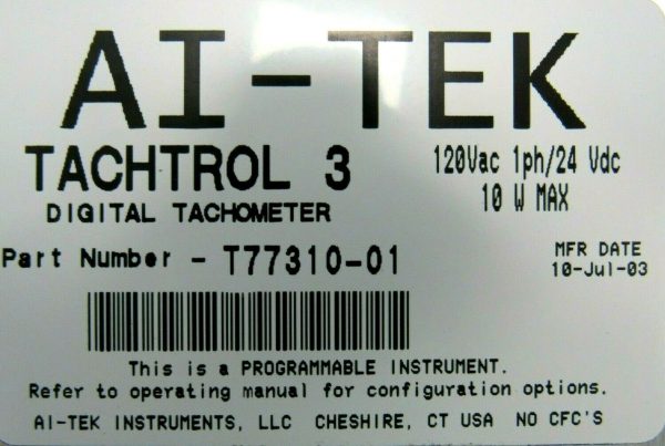 NEW AI-TEK T77310-01 TACHTROL 3 DIGITAL TACHOMETER T7731001 - Image 5