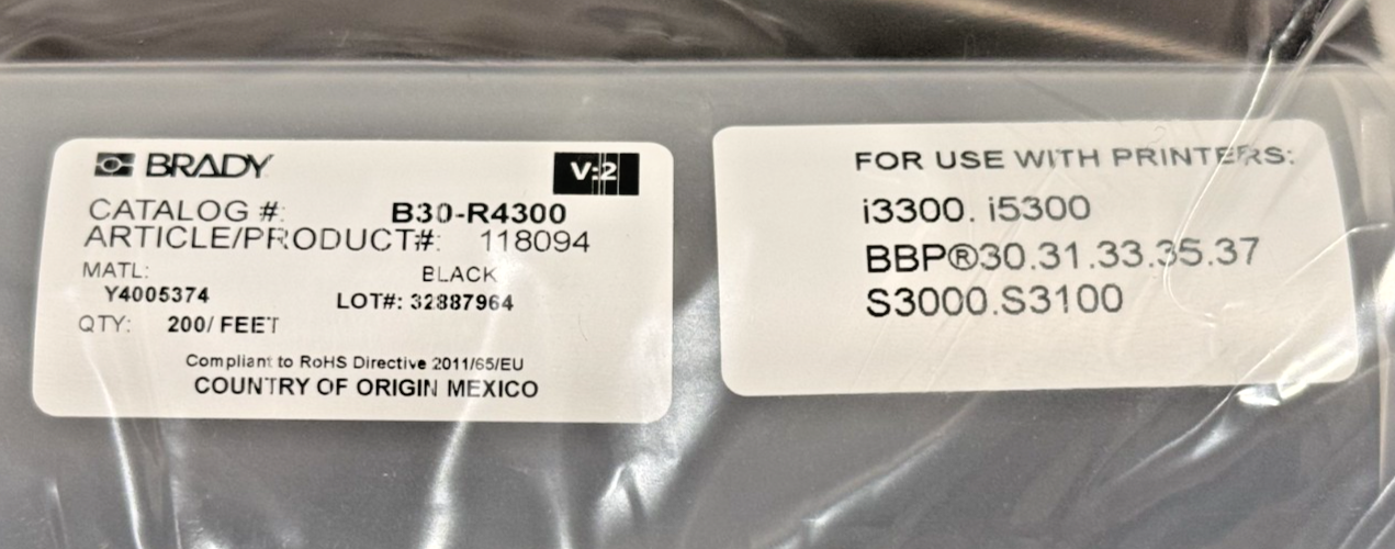 NEW BRADY B30-R4300 4.33