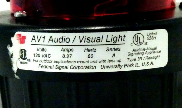 NEW FEDERAL SIGNAL AV1 AUDIO / VISUAL LIGHT SER.A - Image 3