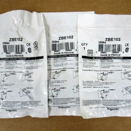 NEW LOT OF 3 SCHNEIDER ELECTRIC ZBE-102 CONTACT BLOCK ZBE102