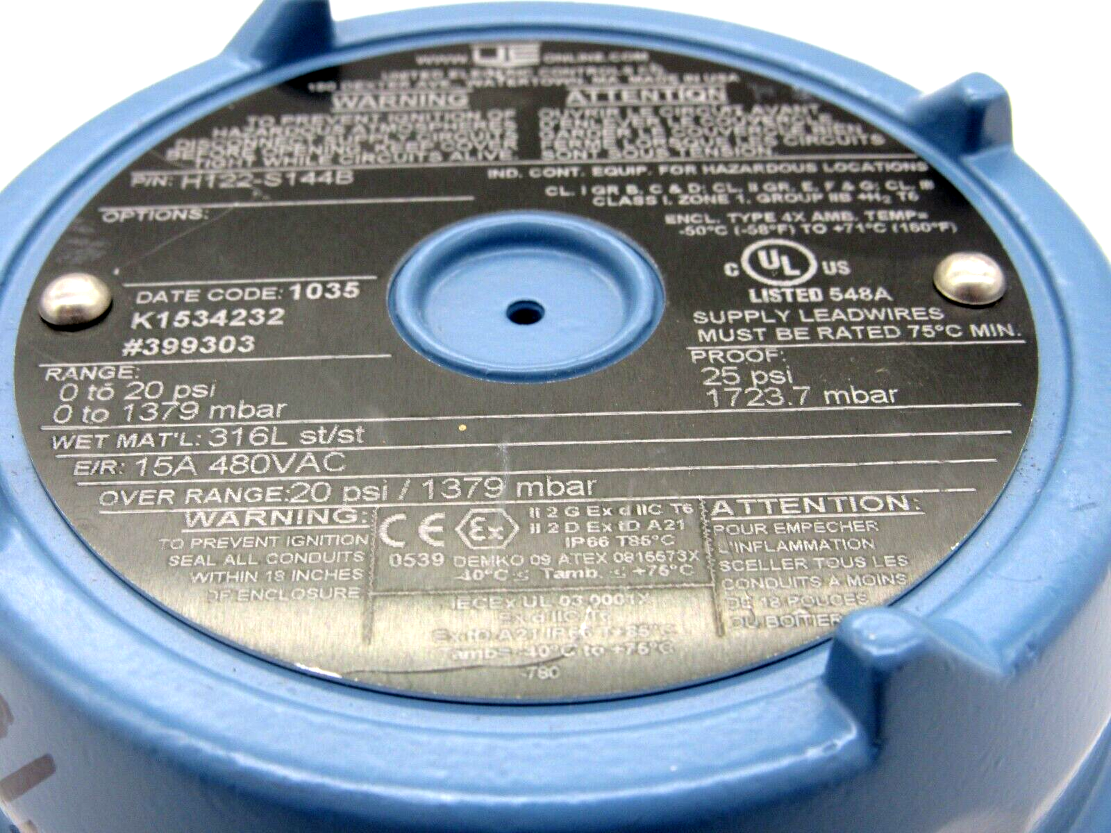 NEW UNITED ELECTRIC CONTROLS H122-A144B ENCLOSURE H122A144B - Image 3