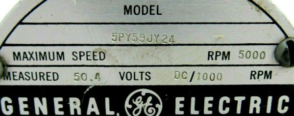 USED GENERAL ELECTRIC 5PY59JY24 TACHOMETER GENERATOR - Image 5