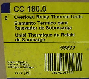 6 NEW SQUARE D CC180.0 OVERLOAD RELAY