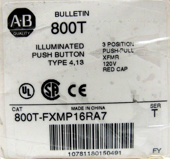 NEW ALLEN BRADLEY 800T-FXMP16RA7 PUSHBUTTON SER T 800TFXMP16RA7 - Image 4