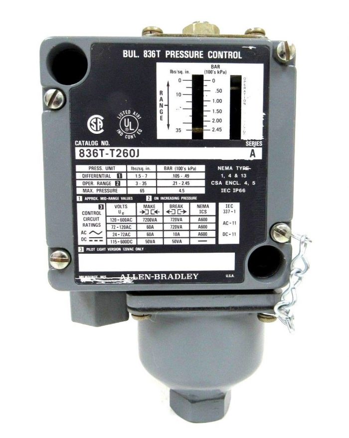 NEW ALLEN BRADLEY 836T-T260J PRESWSURE CONTROL SERIES A 836TT260J - Image 3