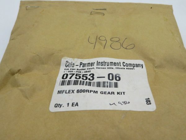 NEW COLE PARMER 07553-06 MFLEX 600RPM GEAR KIT 0755306 - Image 3