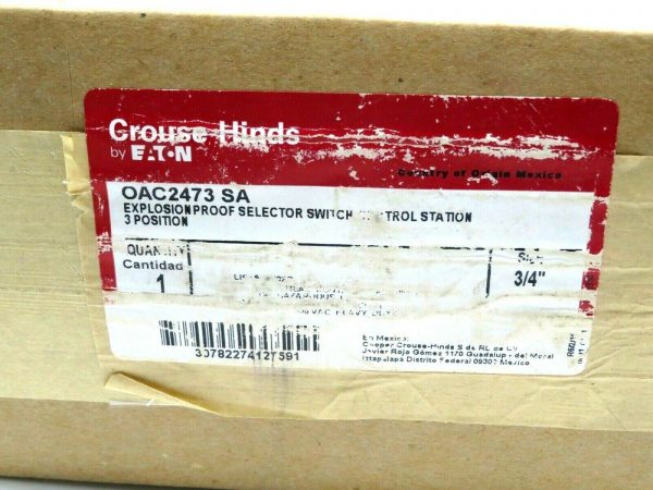 NEW COOPER CROUSE HINDS OAC2473 SA EXPLOSION PROOF SELECTOR SWITCH - Image 7