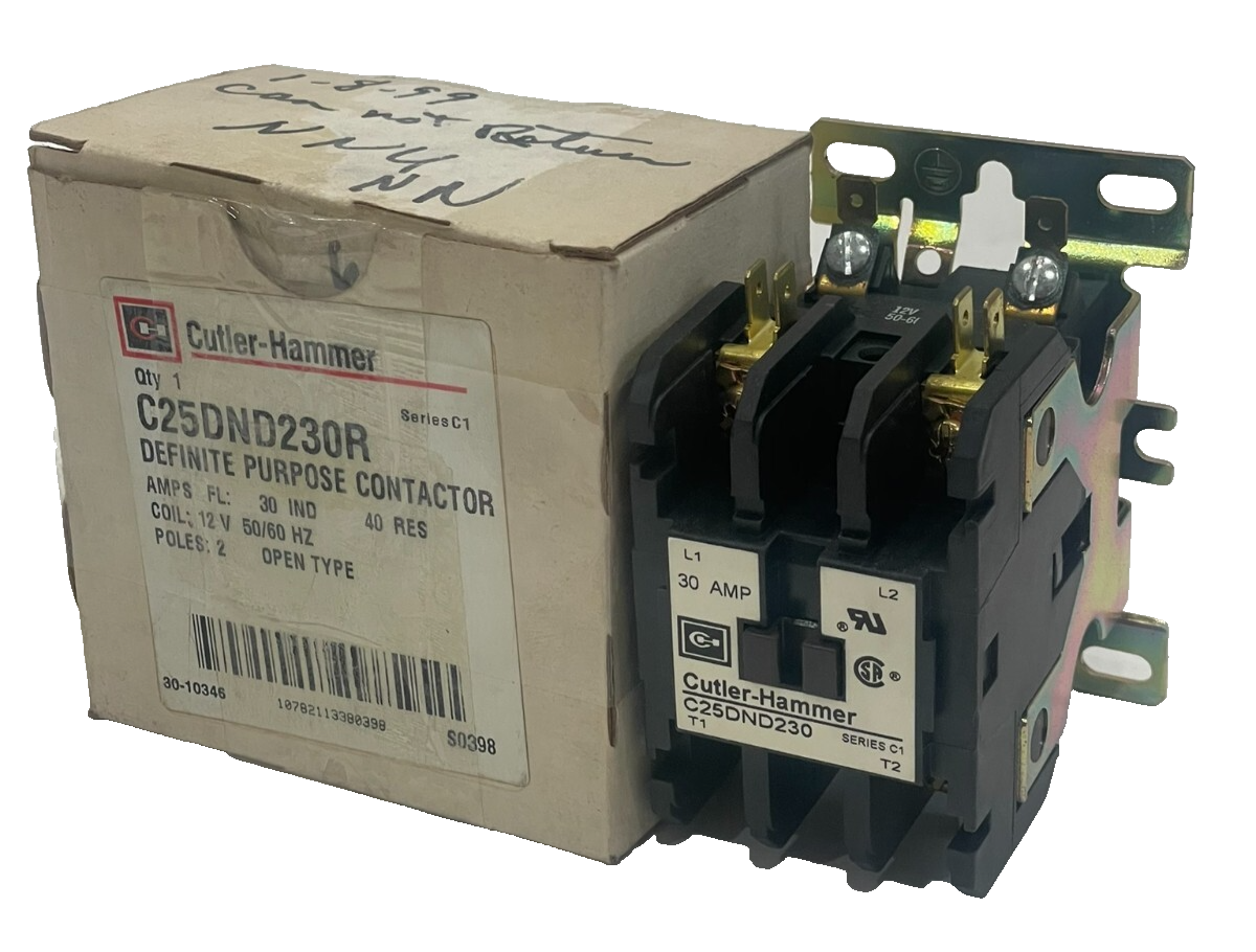 NEW CUTLER HAMMER C25DND230R DEFINITE PURPOSE CONTACTOR 12V 50/60HZ