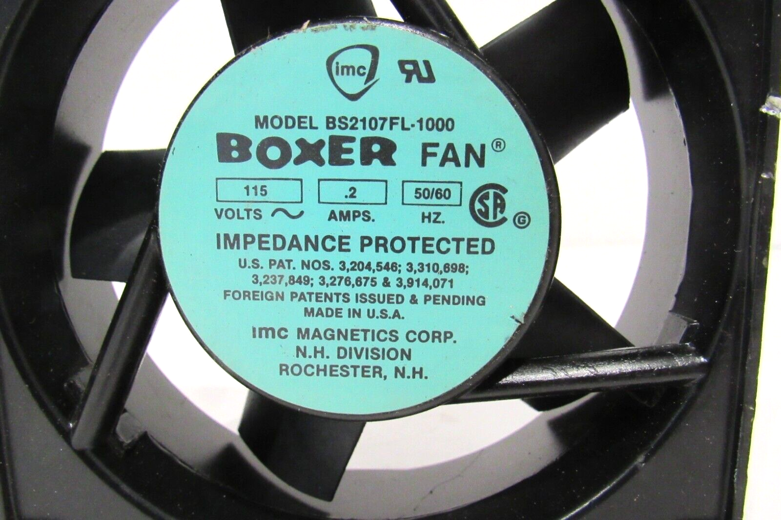 NEW IMC MAGNETICS CORP BS2107FL-1000 AXIAL FAN BS2107FL1000 - Image 3