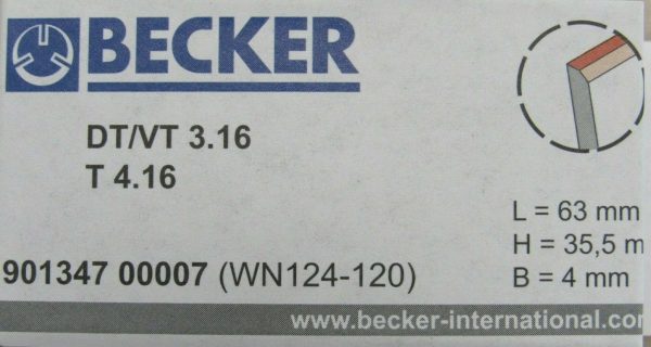 NEW PKG OF 7 BECKER 90134700007 CARBON VANES DT/VT 3.16 WN124-120 - Image 3