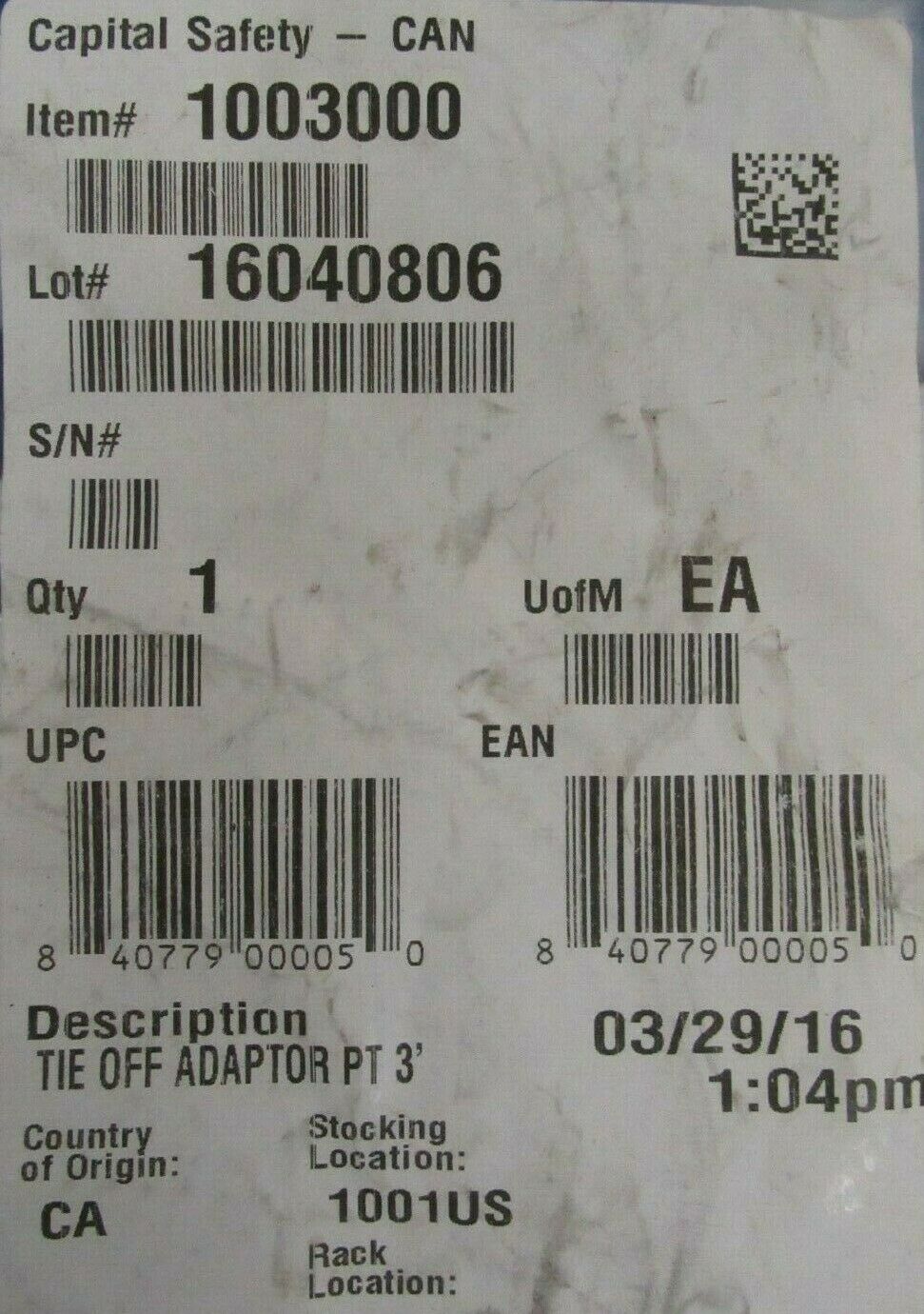 NEW SALA 1003000 TIE OFF ADAPTOR 3' - SB Industrial Supply, Inc.