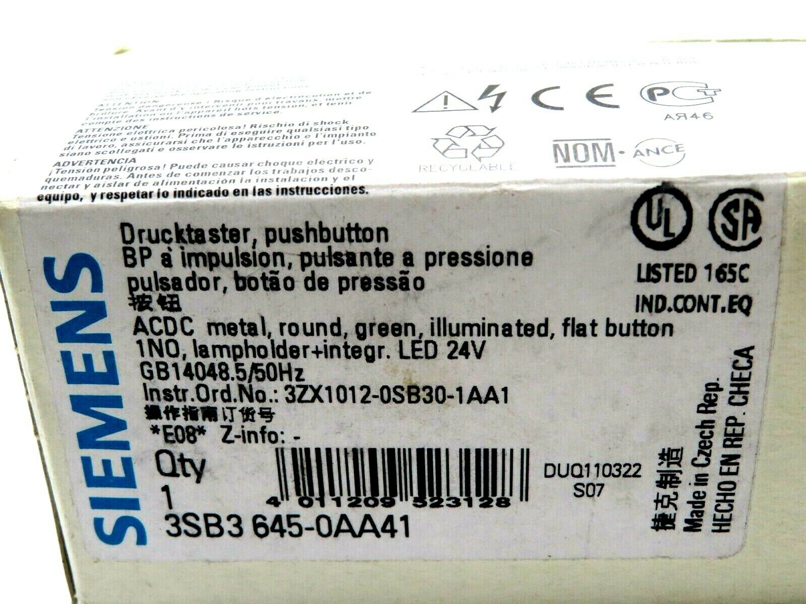 NEW SIEMENS 3SB3645-0AA41 PUSHBUTTON 3SB36450AA41 - Image 4