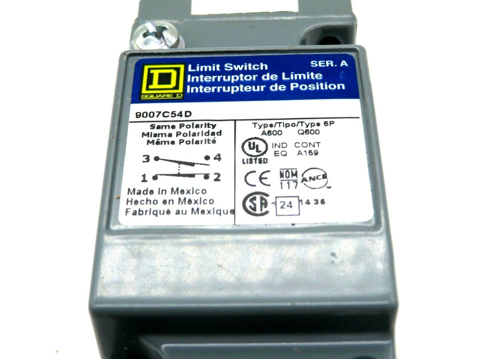 Interruttore Di Finecorsa Square D 9007-C54D – Rullo Superiore, Serie A, Usato Funzionante